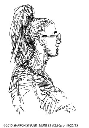 Woman with Ponytail on Muni